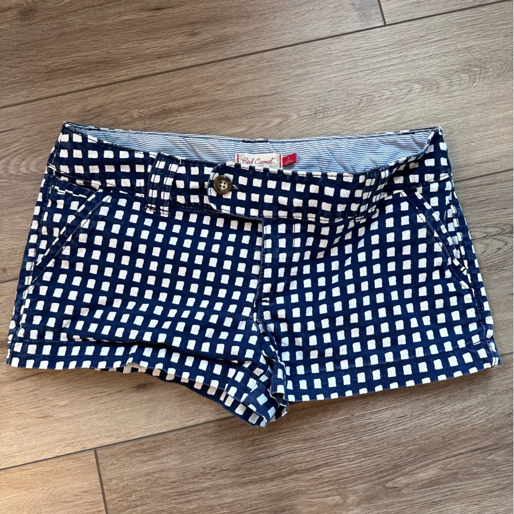 Red Camel Navy and White Patterned Women's Shorts